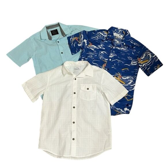 Big Boys Old Navy,Calvin Klein Button Down Short sleeve Shirt,(Size 10/12) - Picture 1 of 9